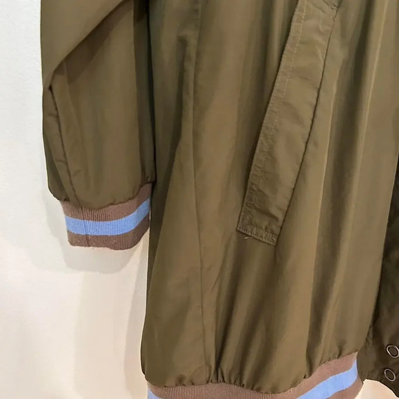 Free people oversized long bomber windbreaker w concealable hood XS funnel neck - Picture 8 of 8